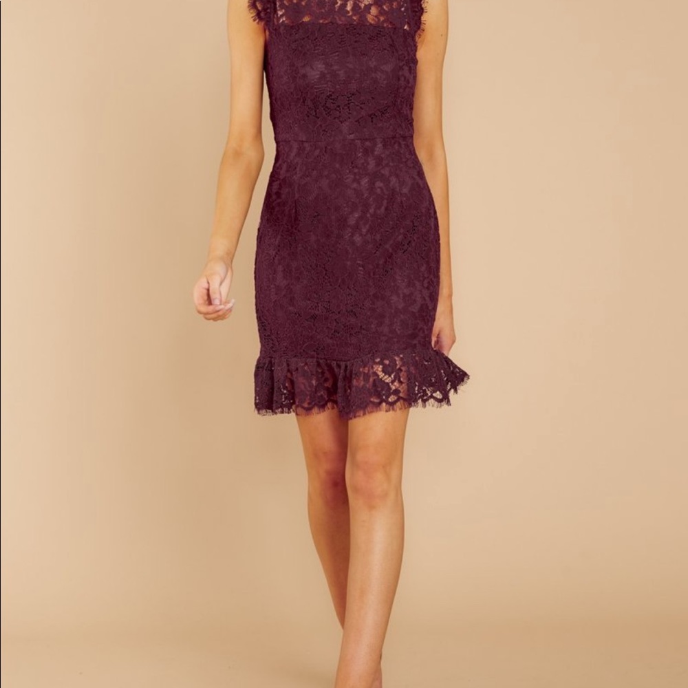Wine colored cocktail dress